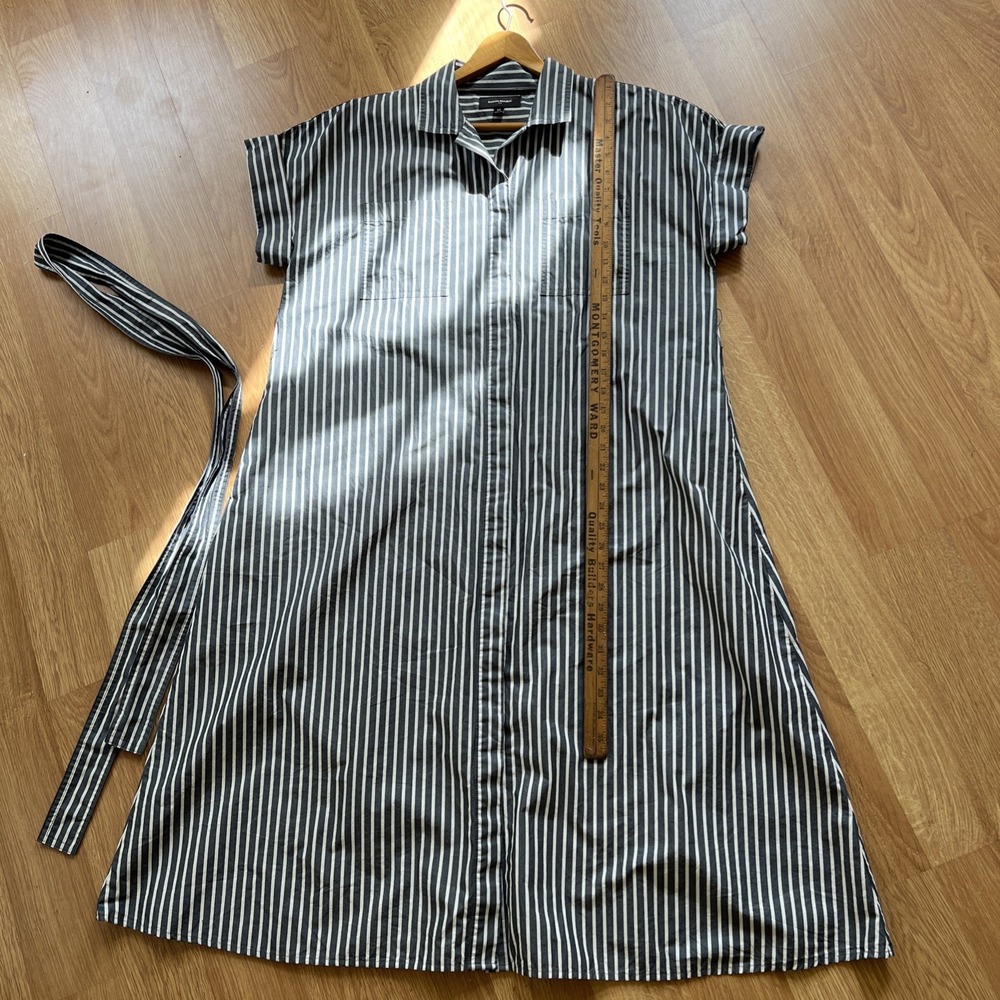 Banana Republic Tie-Waist Midi Poplin Shirt Dress Womens Sz M $150 - Picture 10 of 15